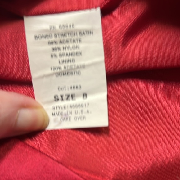 A.B.S Evening Allen Schwartz Satin Dress Red - Picture 7 of 8